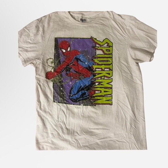 Marvel Other - Marvel Spider-Man White Graphic Tee with Red and Blue Print